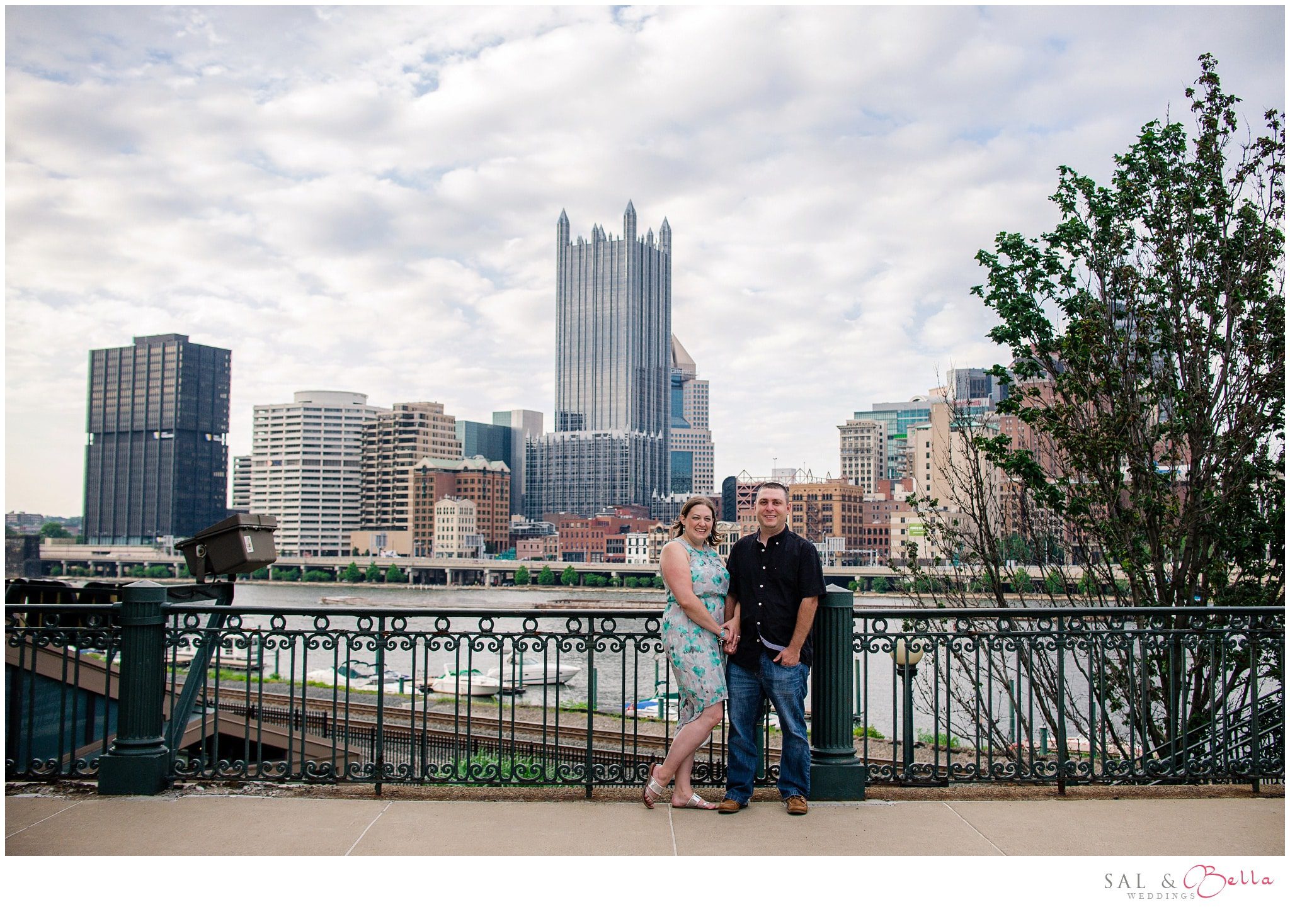 Engagement photos at Station square