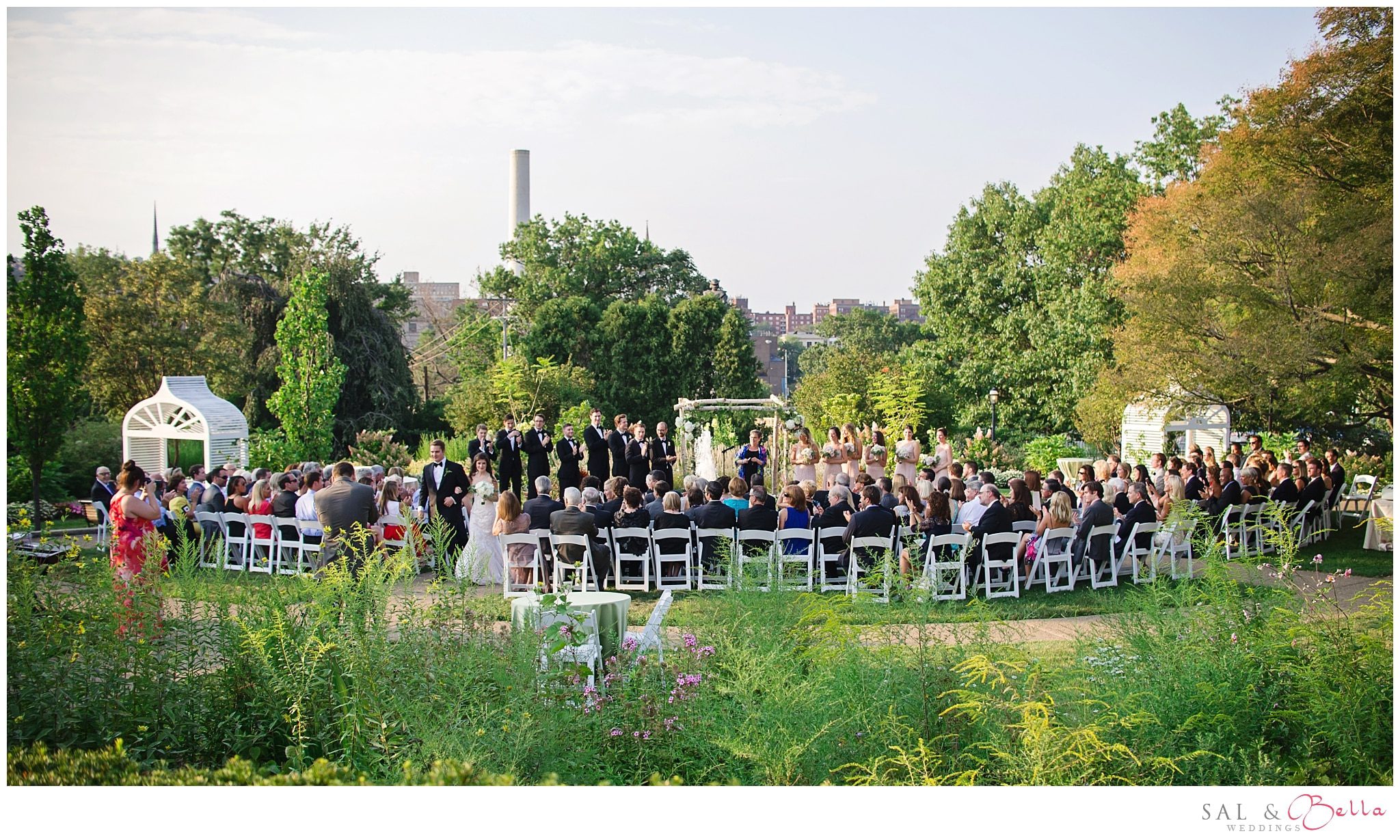 Wedding ceremony at phipps conservatory outdoor garden