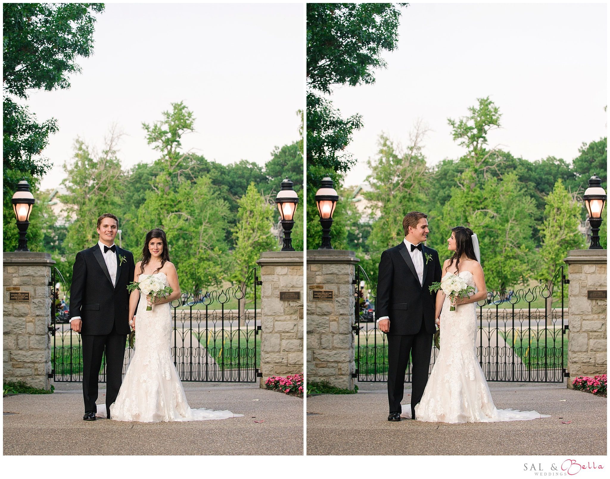 bride and groom at phipps conservatory
