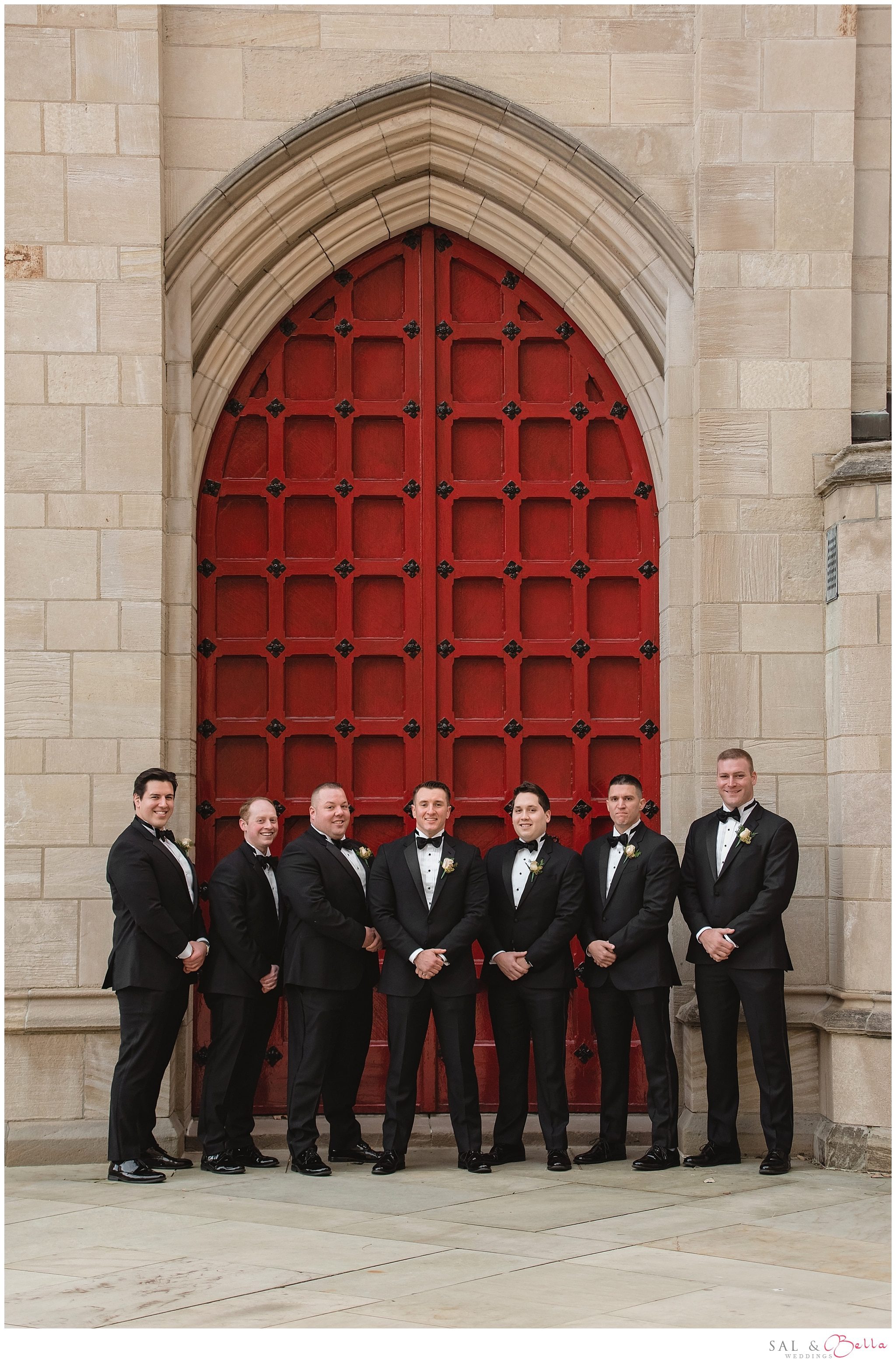 Groomsmen photos at the University of Pittsburgh