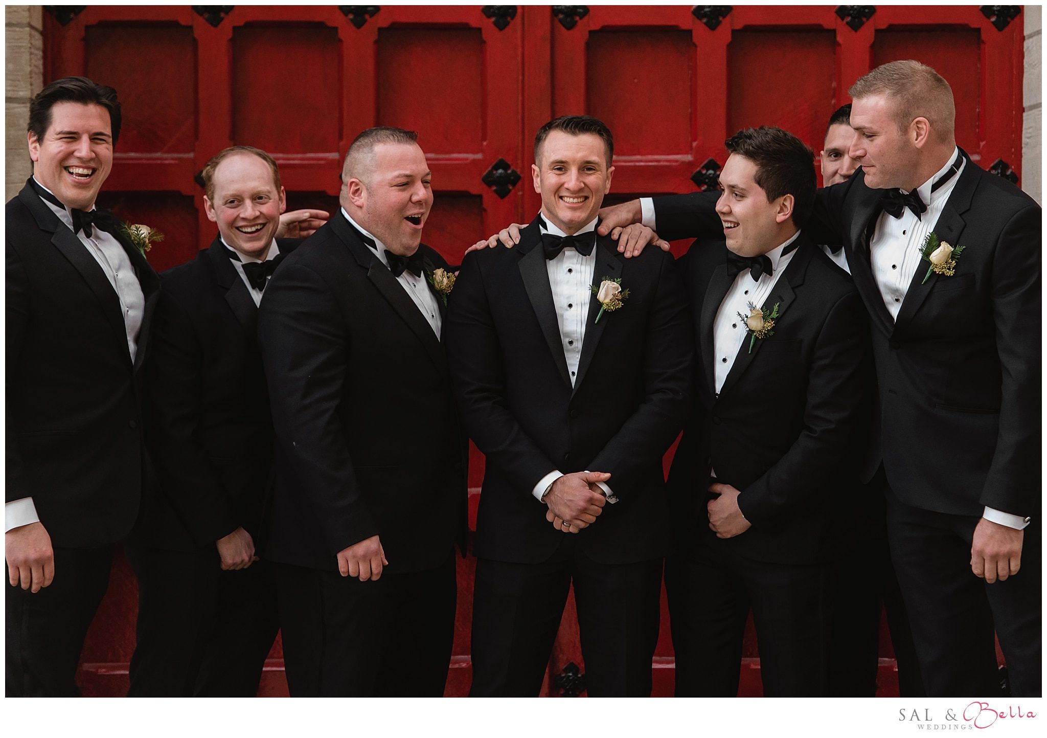 Pittsnurgh red door groomsmen pics