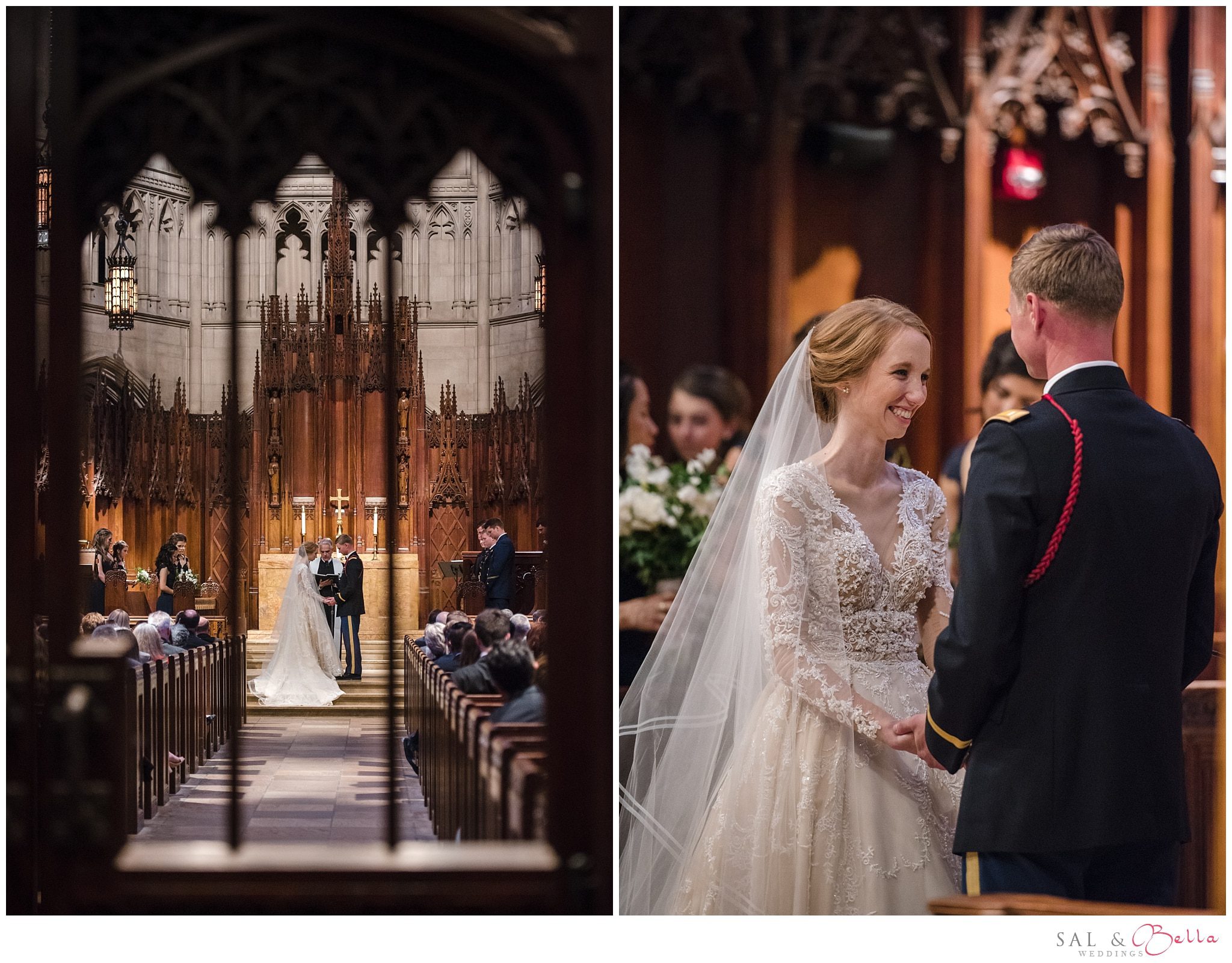 wedding ceremony at iconic heinz chapel
