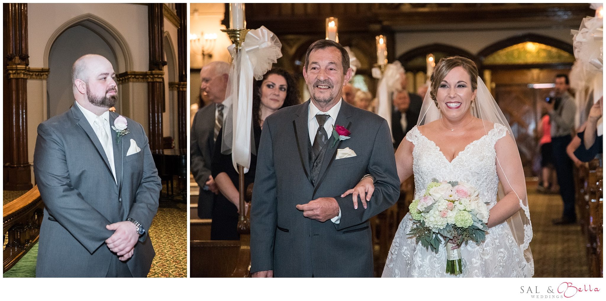 wedding ceremony at Calvary Methodist Church