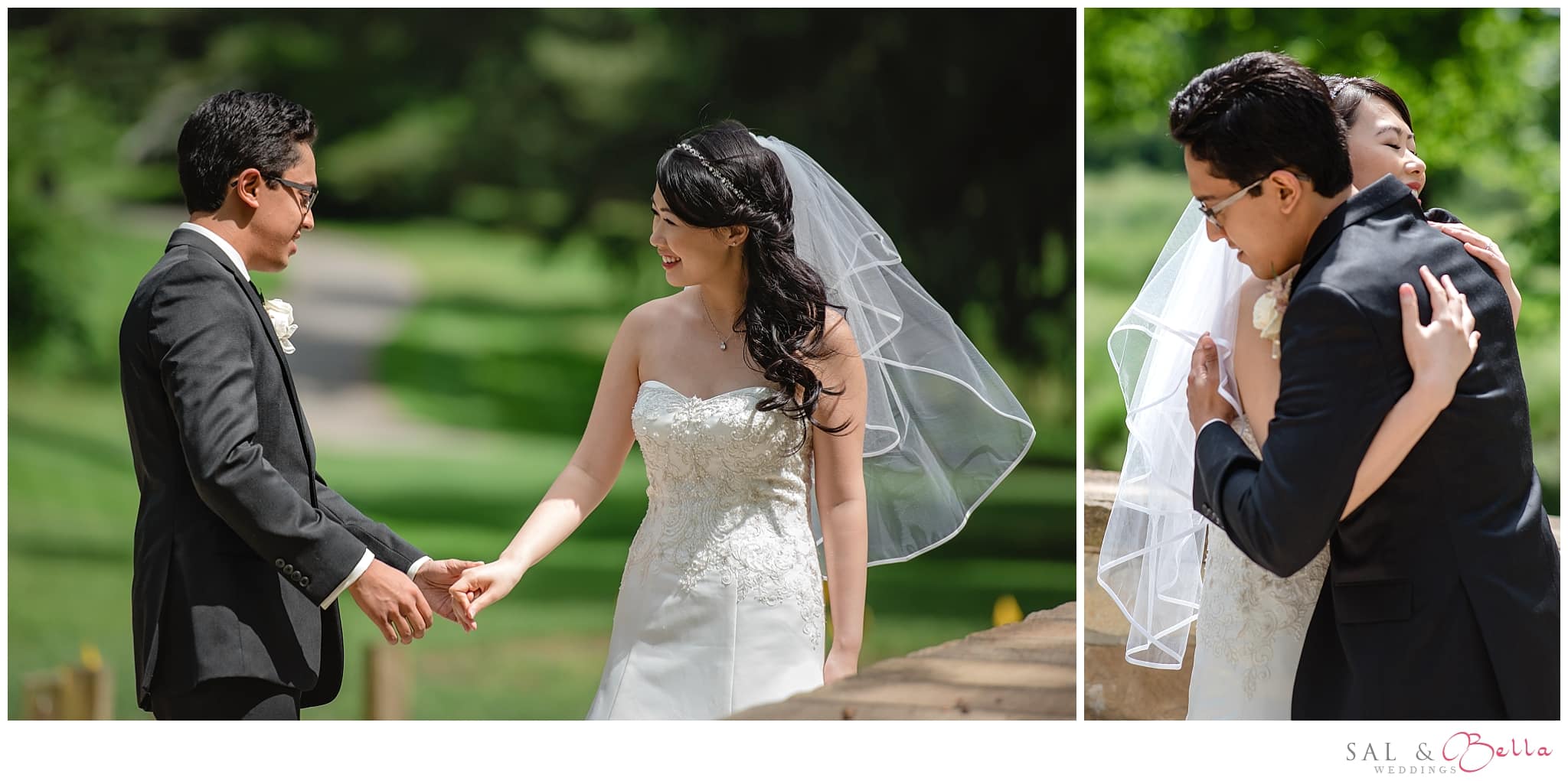 Bride and Groom first look at New Castle Country Club