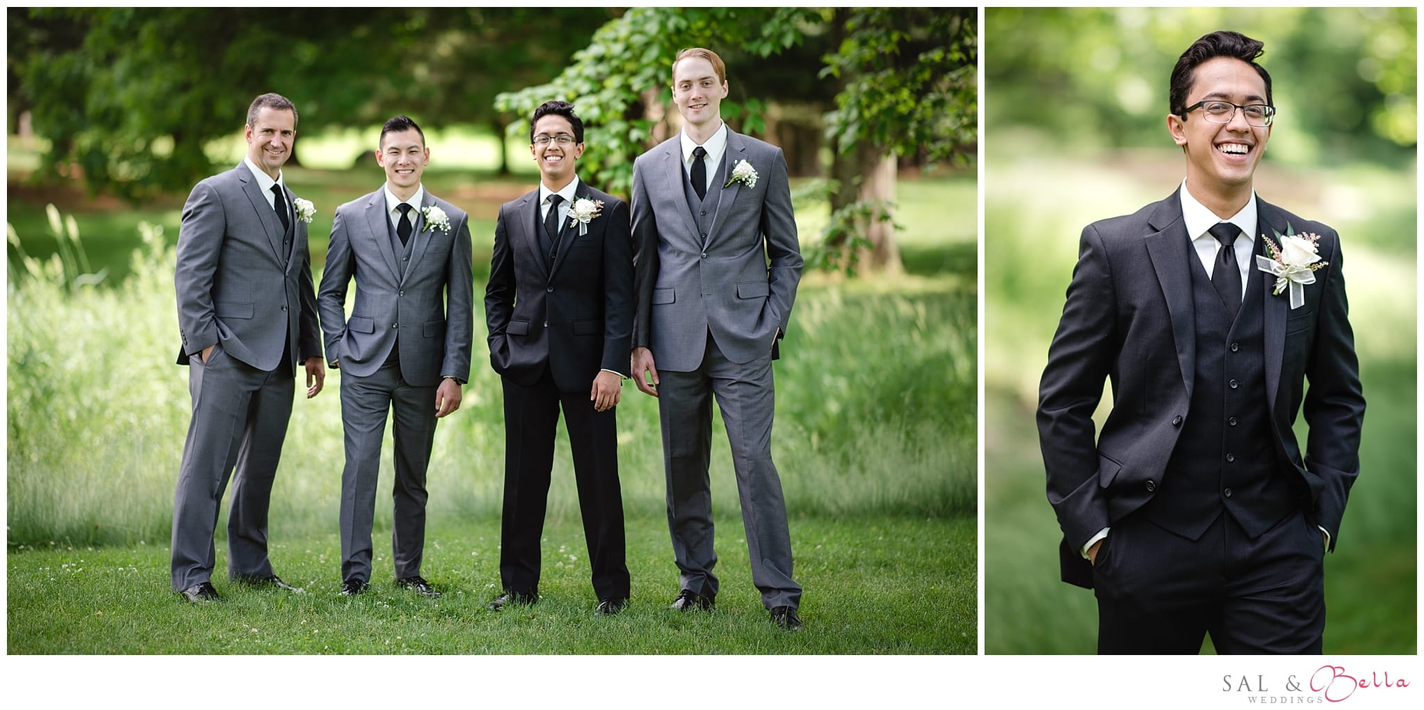 groomsmen at New Castle Country Club 