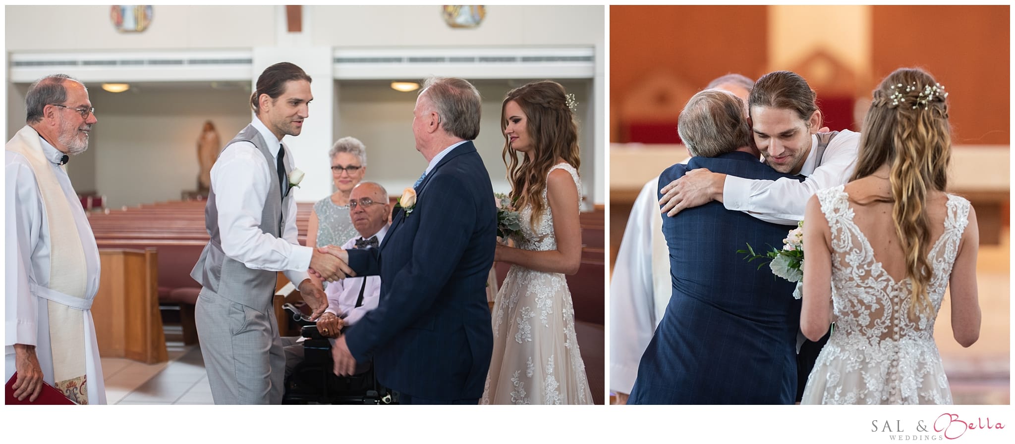 Wedding ceremony at St Elizabeth's Catholic Church in chester springs