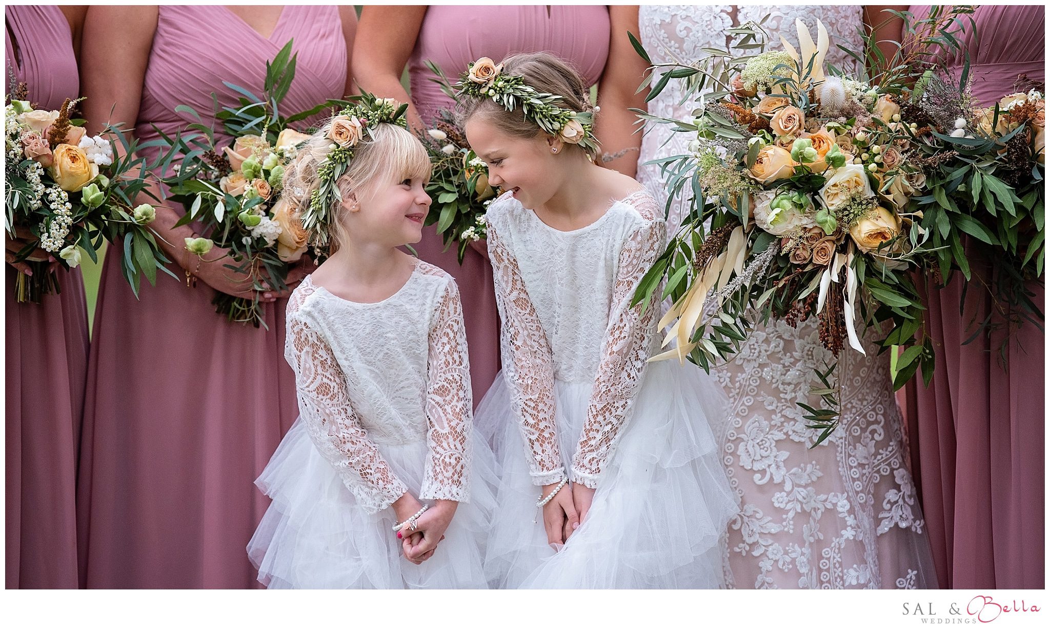 Flower girls in flower crowns