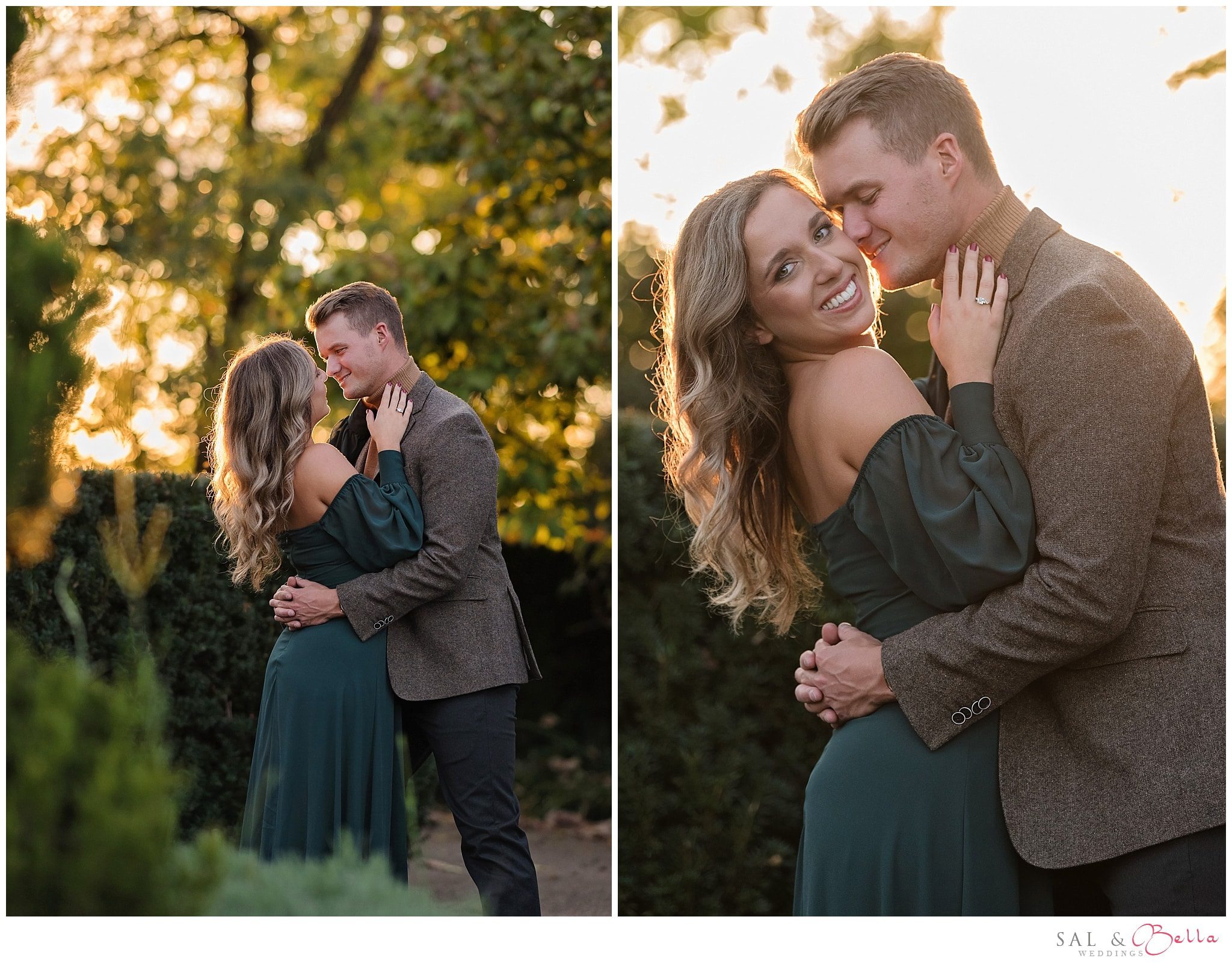 golden hour engagement session at Phipps Conservatory