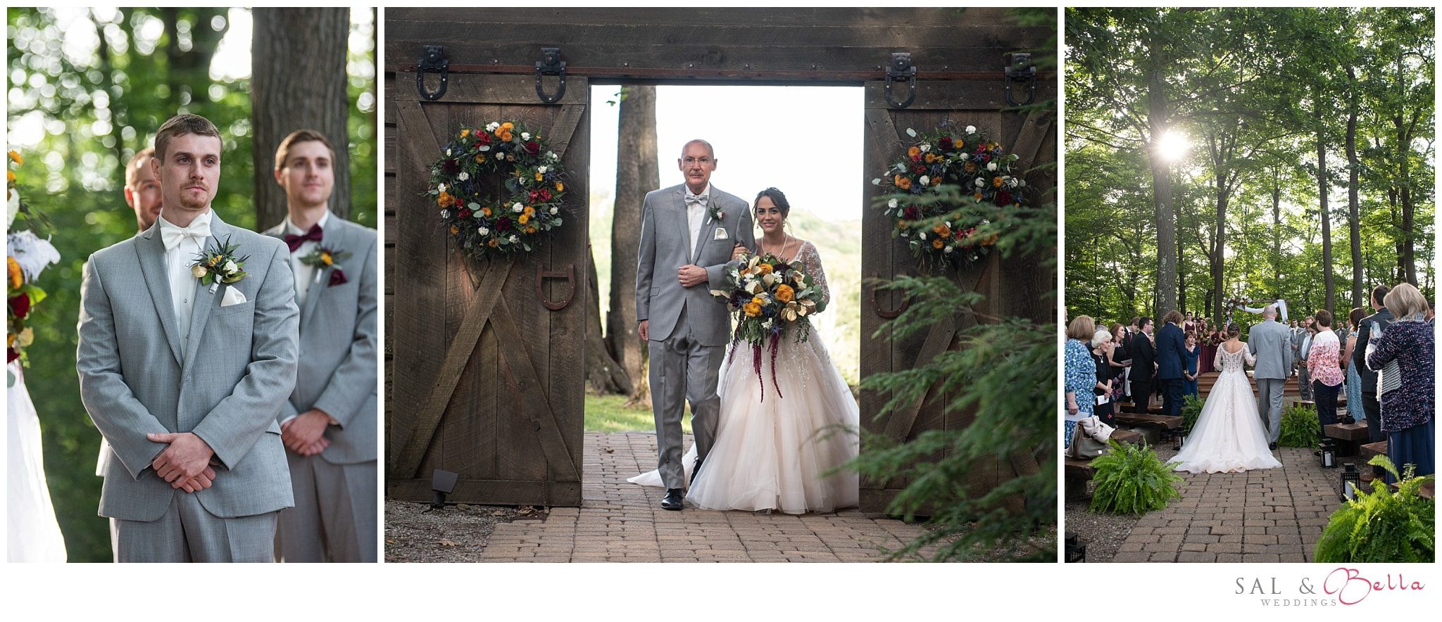 Father walking bride down the aisle