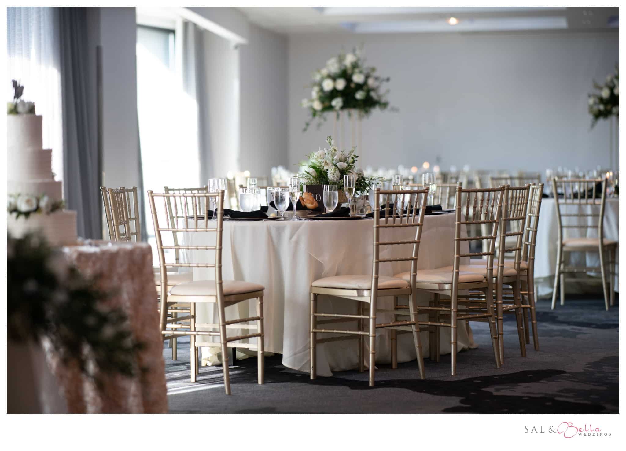 beautiful reception space at the Renaissance Hotel Pittsburgh wedding reception. 