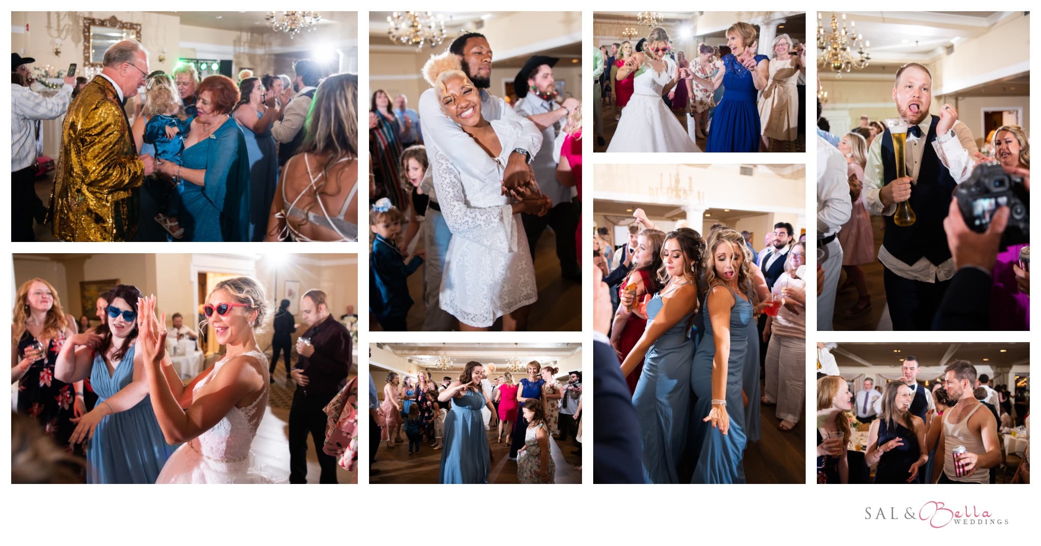 wedding guests dance as DJ Tyler Foister keeps the hits coming at Shannopin Country Club