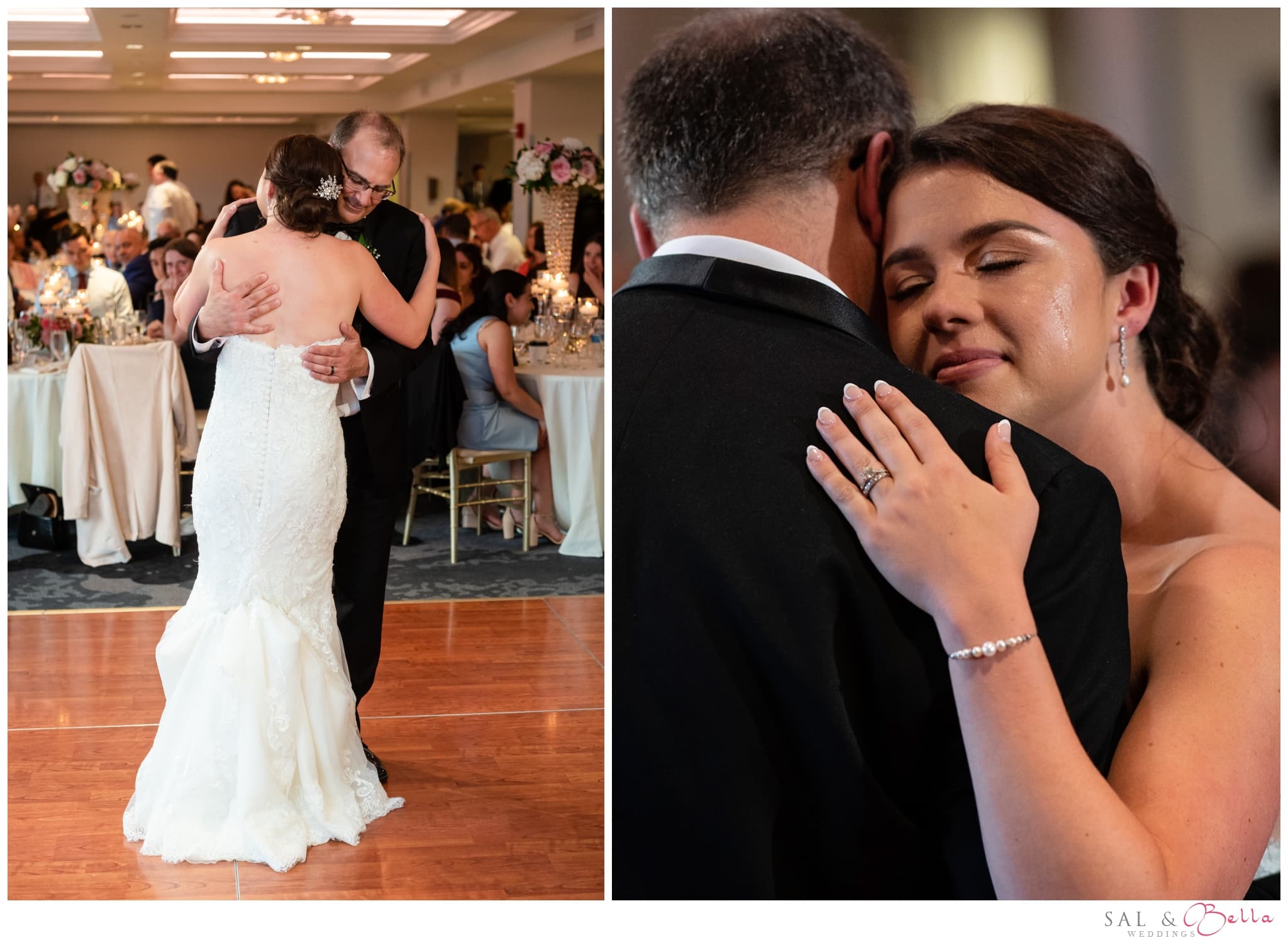 Bride & her father share an emotional father-daughter dance at this Renaissance Pittsburgh Hotel Wedding Reception.