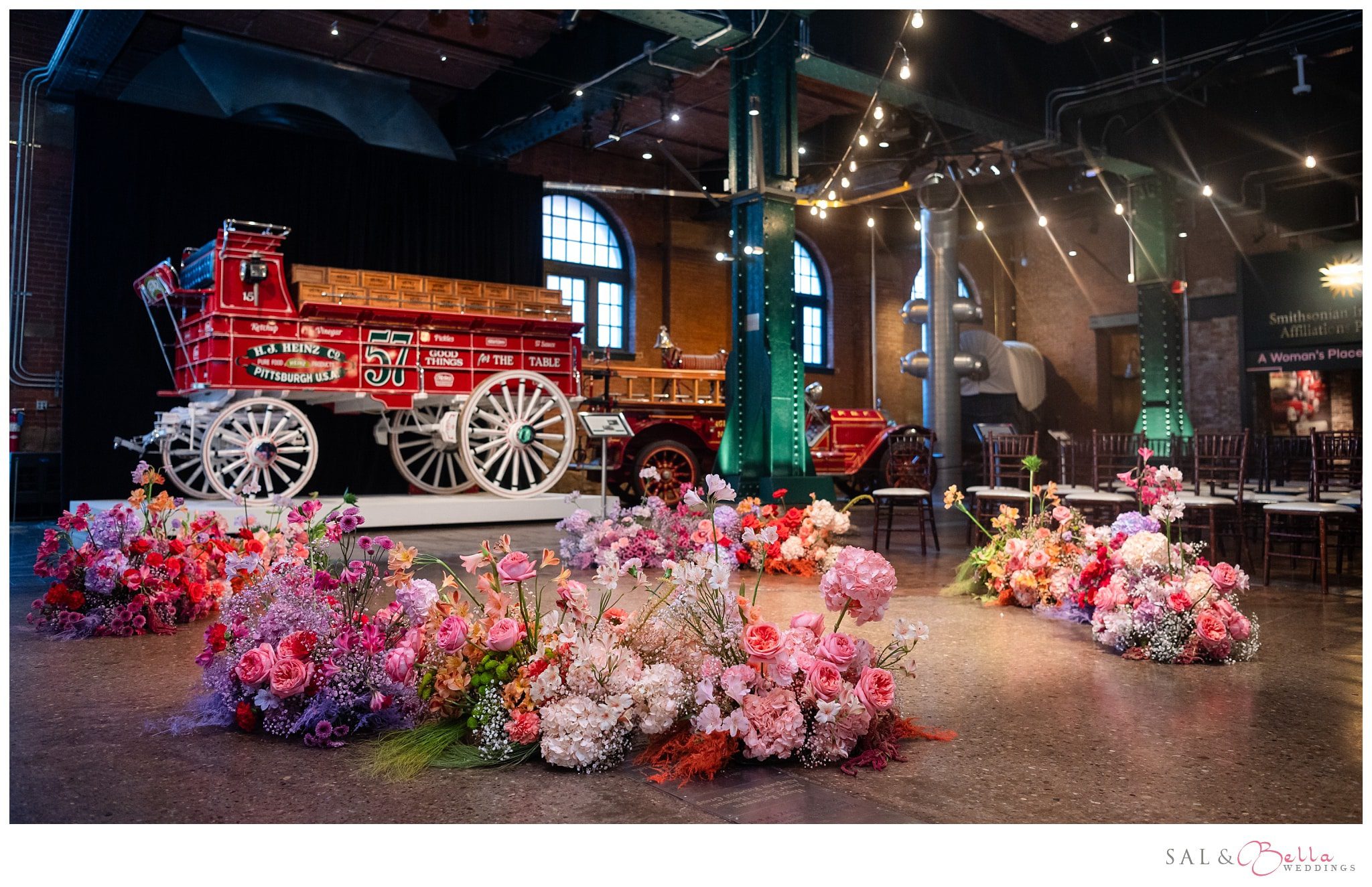 ceremony flower floor display by gold dust florals in pittsburgh PA