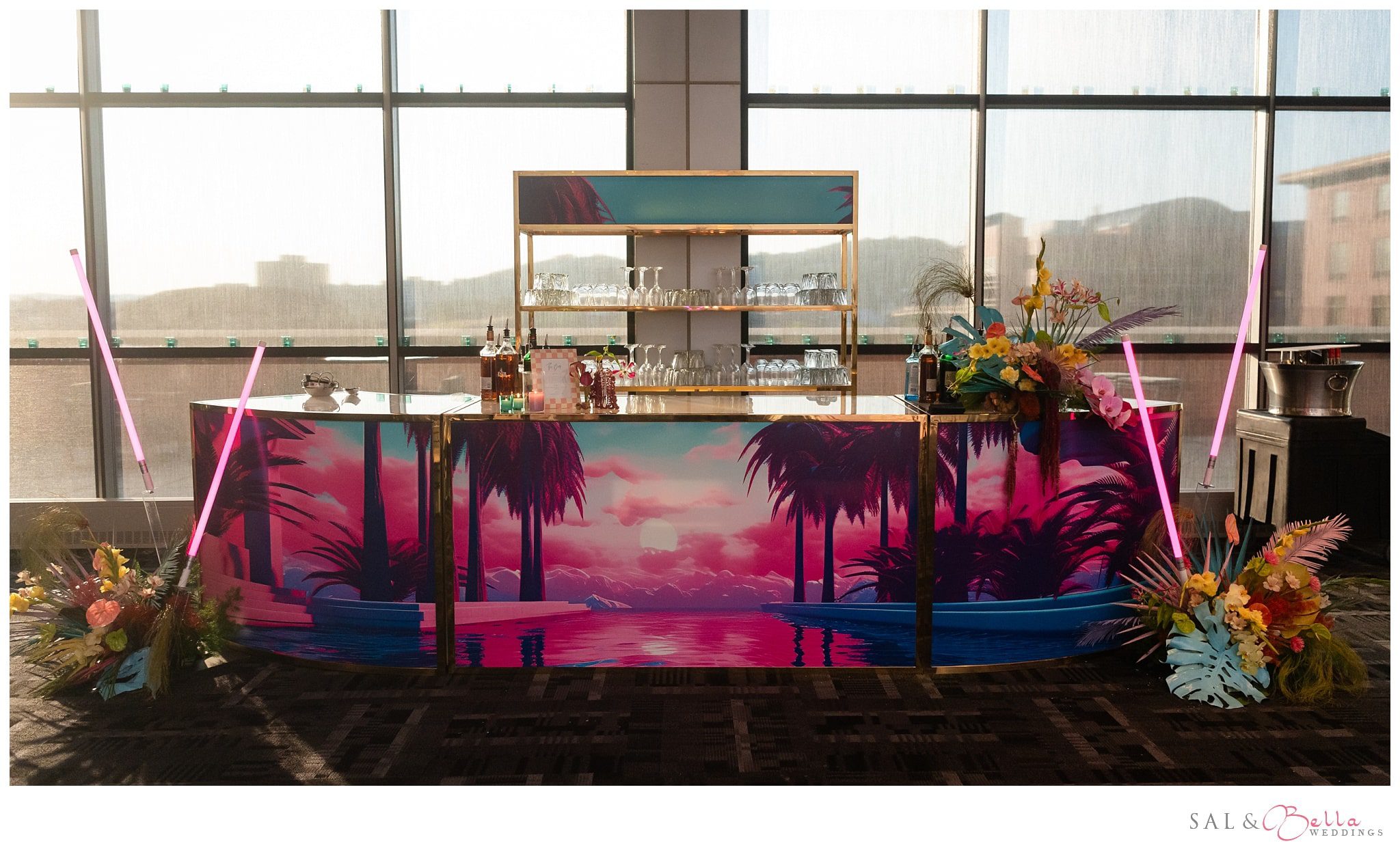 statement bar at Pittsburgh wedding at Heinz History Center