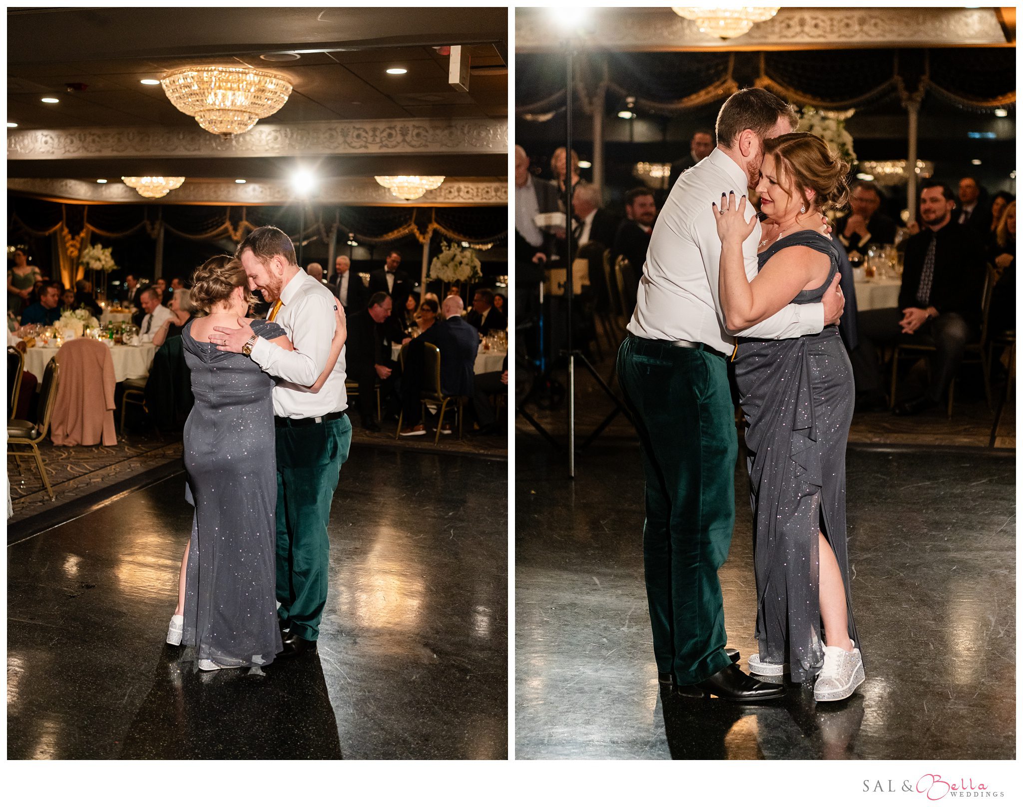 Mother of the groom shares a dance with her son at this reception at the LeMont in Pittsburgh