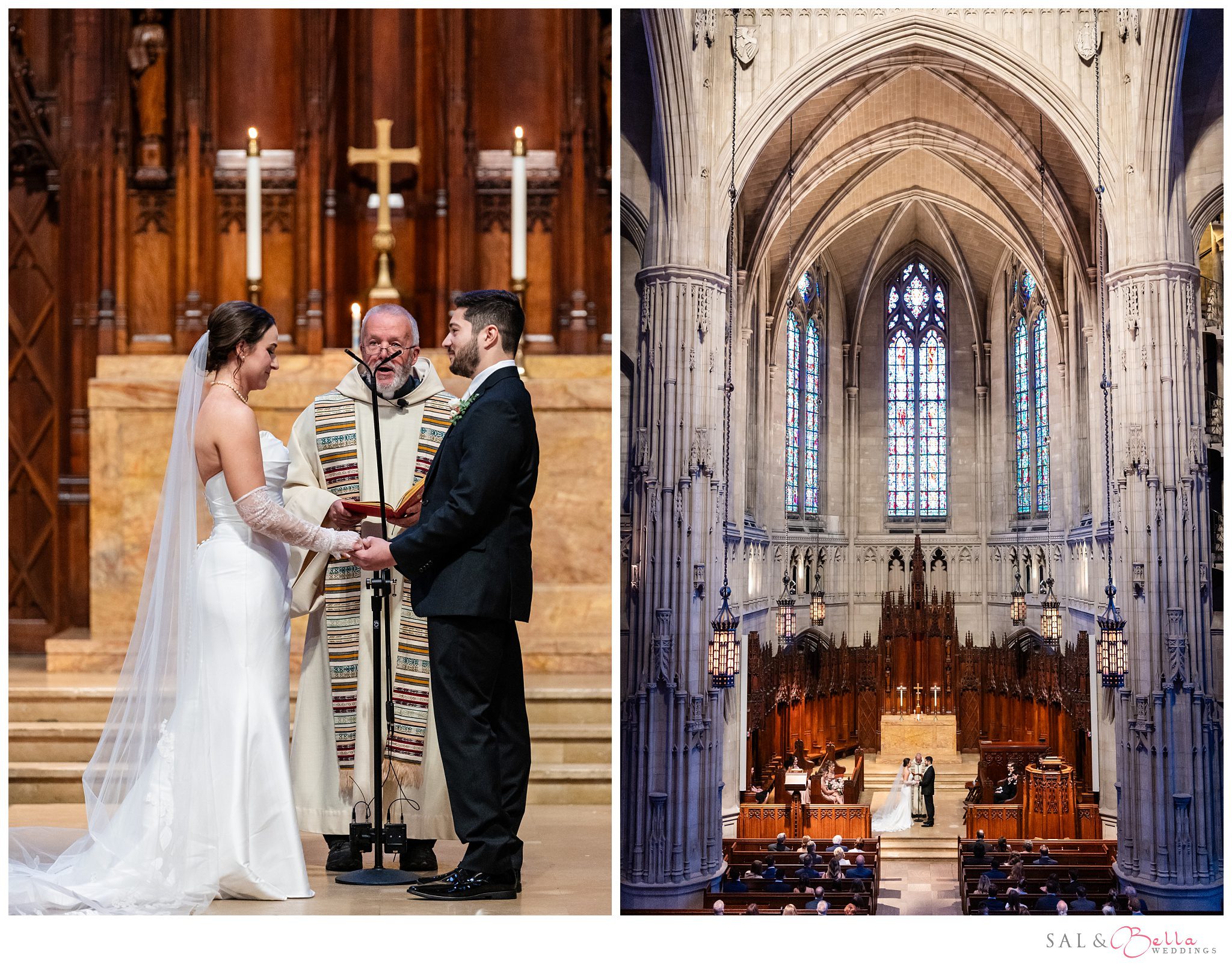 Wedding Ceremony at Heinz Chapel in the afternoon.