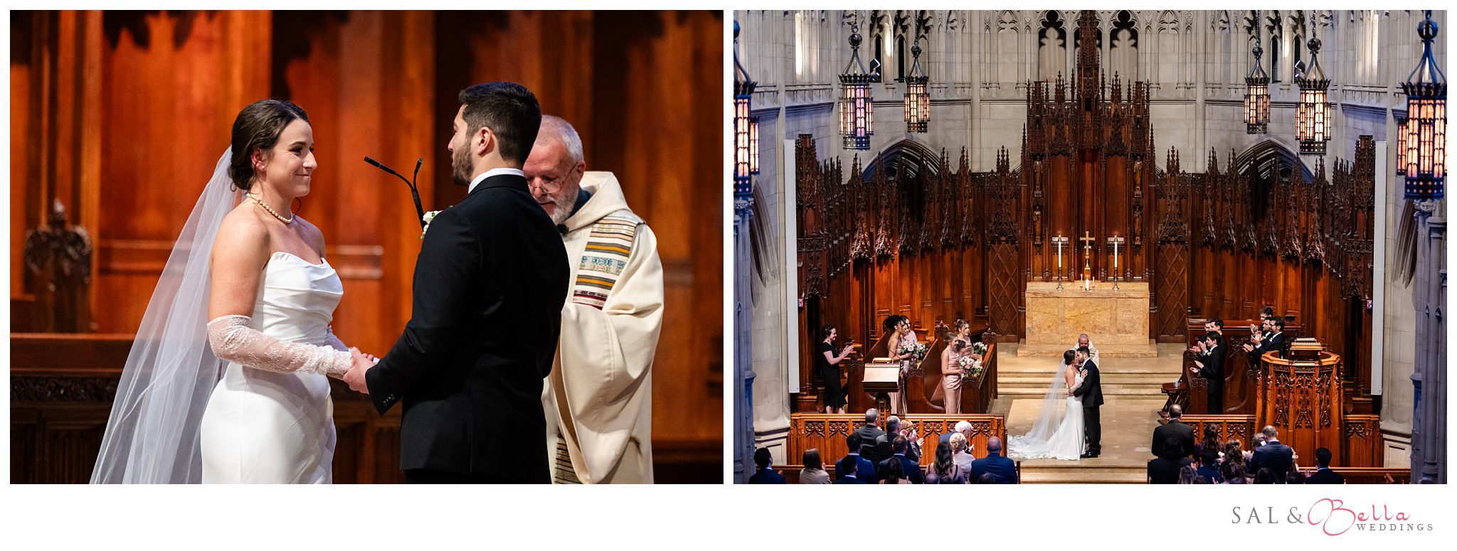Bride & Groom exchange vows at Heinz Memorial Chapel. 