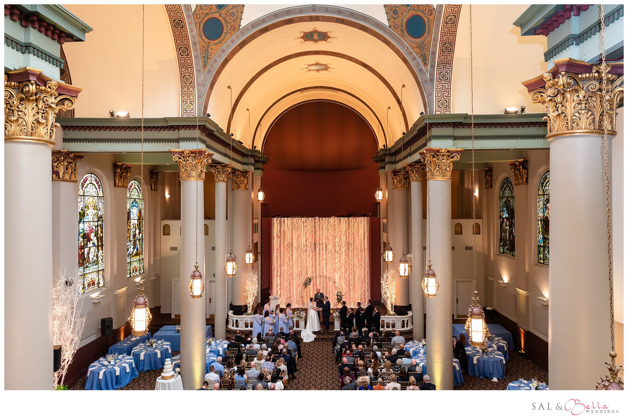 Pittsburgh's grand hall at the priory wedding ceremony. 