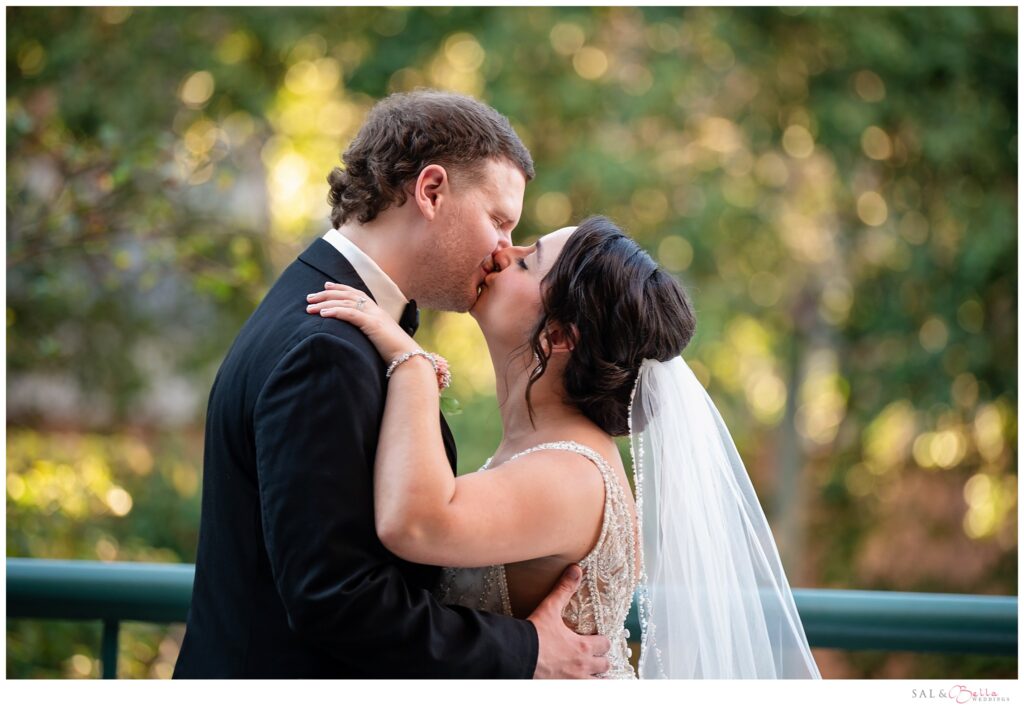 Romantic wedding portraits outside The Pennsylvanian in Pittsburgh