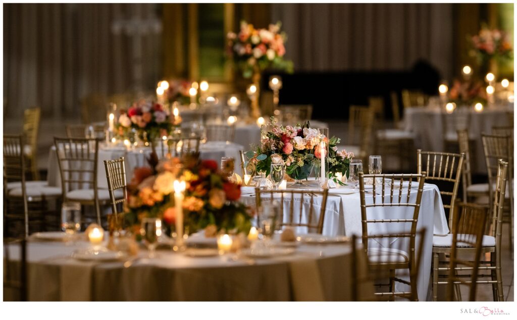 Table settings and reception design at The Pennsylvanian in Pittsburgh