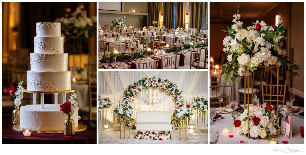 Beautiful reception details done by Detales USA at the Wyndham Grand Hotel.