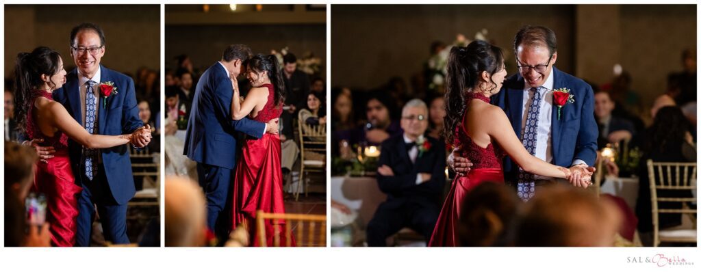 bride shares a sweet dance with her father.