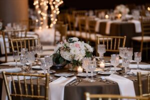 earth-toned reception décor at Pittsburgh's Grand Hall at the Priory